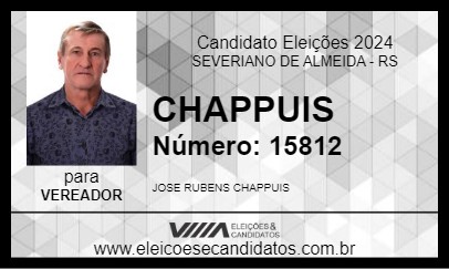 Candidato CHAPPUIS 2024 - SEVERIANO DE ALMEIDA - Eleições