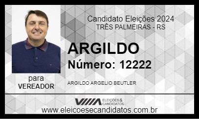 Candidato ARGILDO 2024 - TRÊS PALMEIRAS - Eleições