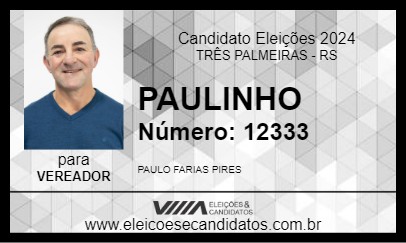 Candidato PAULINHO 2024 - TRÊS PALMEIRAS - Eleições