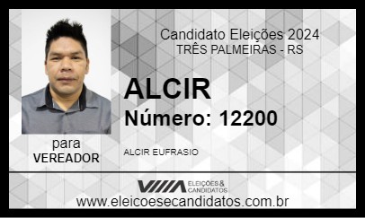 Candidato ALCIR 2024 - TRÊS PALMEIRAS - Eleições