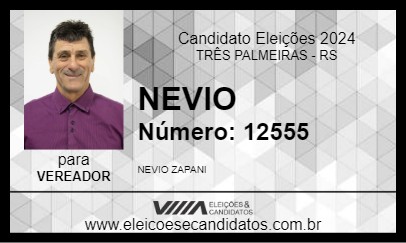 Candidato NEVIO 2024 - TRÊS PALMEIRAS - Eleições