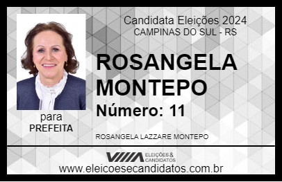 Candidato ROSANGELA MONTEPO 2024 - CAMPINAS DO SUL - Eleições