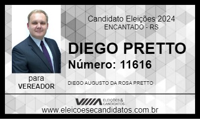 Candidato DIEGO PRETTO 2024 - ENCANTADO - Eleições