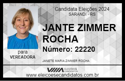 Candidato JANETE ZIMMER ROCHA 2024 - SARANDI - Eleições