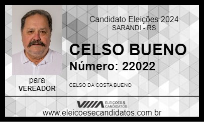 Candidato CELSO BUENO 2024 - SARANDI - Eleições