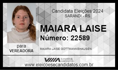 Candidato MAIARA LAISE 2024 - SARANDI - Eleições