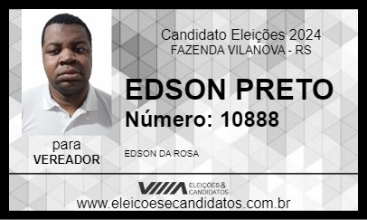 Candidato EDSON PRETO 2024 - FAZENDA VILANOVA - Eleições