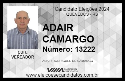 Candidato ADAIR CAMARGO 2024 - QUEVEDOS - Eleições