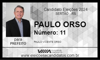 Candidato PAULO ORSO 2024 - SERTÃO - Eleições