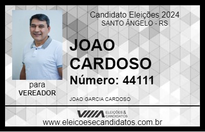 Candidato JOAO CARDOSO 2024 - SANTO ÂNGELO - Eleições