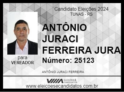 Candidato ANTÔNIO JURACI FERREIRA JURA 2024 - TUNAS - Eleições