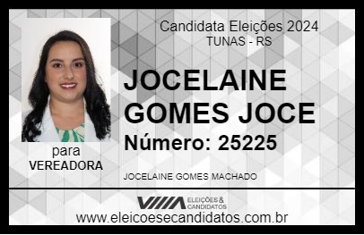 Candidato JOCELAINE GOMES JOCE 2024 - TUNAS - Eleições