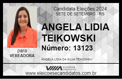 Candidato ANGELA LIDIA TEIKOWSKI 2024 - SETE DE SETEMBRO - Eleições