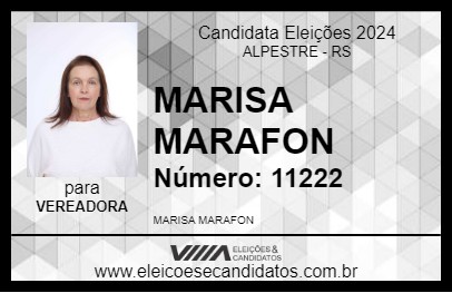 Candidato MARISA MARAFON 2024 - ALPESTRE - Eleições