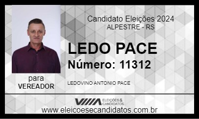 Candidato LEDO PACE 2024 - ALPESTRE - Eleições