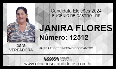 Candidato JANIRA FLORES 2024 - EUGÊNIO DE CASTRO - Eleições