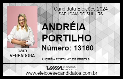 Candidato ANDRÉIA PORTILHO 2024 - SAPUCAIA DO SUL - Eleições