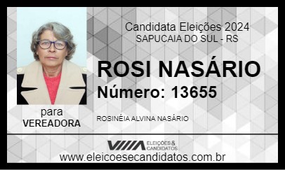 Candidato ROSI NASÁRIO 2024 - SAPUCAIA DO SUL - Eleições