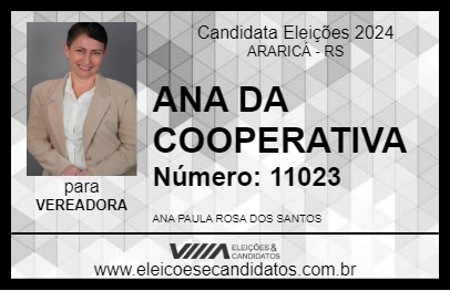 Candidato ANA DA COOPERATIVA 2024 - ARARICÁ - Eleições