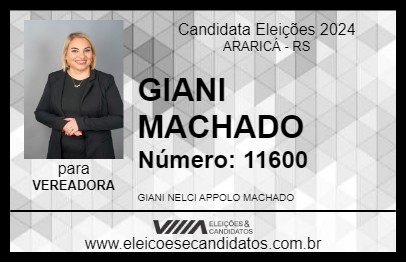 Candidato GIANI MACHADO 2024 - ARARICÁ - Eleições