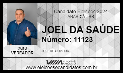 Candidato JOEL DA SAÚDE 2024 - ARARICÁ - Eleições