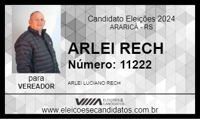 Candidato ARLEI RECH 2024 - ARARICÁ - Eleições