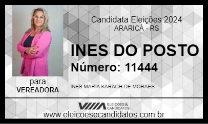 Candidato INES DO POSTO 2024 - ARARICÁ - Eleições