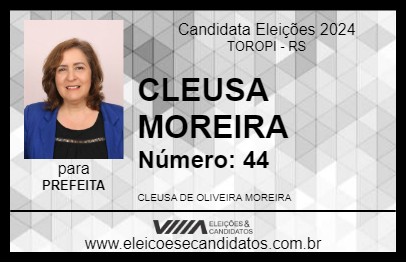 Candidato CLEUSA MOREIRA 2024 - TOROPI - Eleições