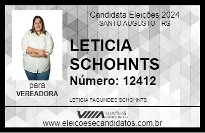 Candidato LETICIA SCHOHNTS 2024 - SANTO AUGUSTO - Eleições