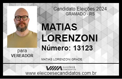 Candidato MATIAS LORENZONI 2024 - GRAMADO - Eleições