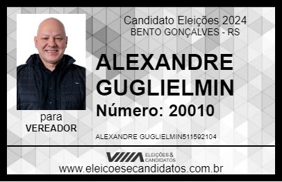 Candidato ALEXANDRE GUGLIELMIN 2024 - BENTO GONÇALVES - Eleições