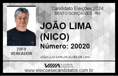 Candidato JOÃO LIMA (NICO) 2024 - BENTO GONÇALVES - Eleições