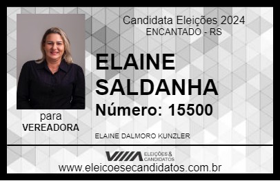 Candidato ELAINE SALDANHA 2024 - ENCANTADO - Eleições