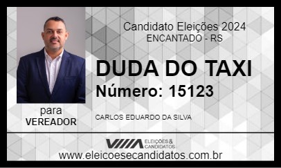 Candidato DUDA DO TAXI 2024 - ENCANTADO - Eleições