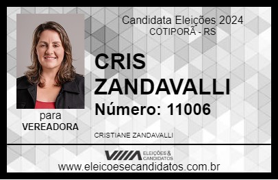 Candidato CRIS ZANDAVALLI 2024 - COTIPORÃ - Eleições