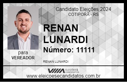 Candidato RENAN LUNARDI 2024 - COTIPORÃ - Eleições