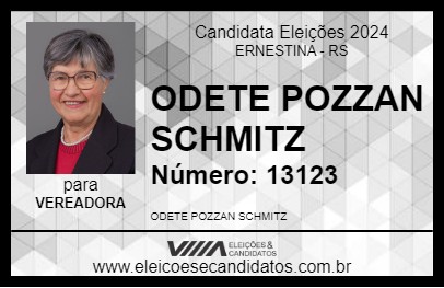 Candidato ODETE POZZAN SCHMITZ 2024 - ERNESTINA - Eleições