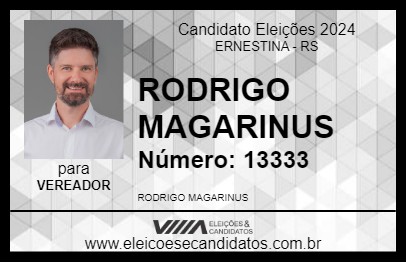 Candidato RODRIGO MAGARINUS 2024 - ERNESTINA - Eleições