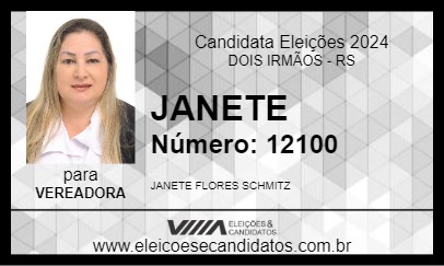 Candidato JANETE 2024 - DOIS IRMÃOS - Eleições