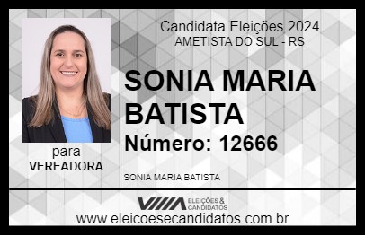 Candidato SONIA BATISTA 2024 - AMETISTA DO SUL - Eleições