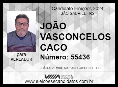 Candidato JOÃO VASCONCELOS CACO 2024 - SÃO GABRIEL - Eleições