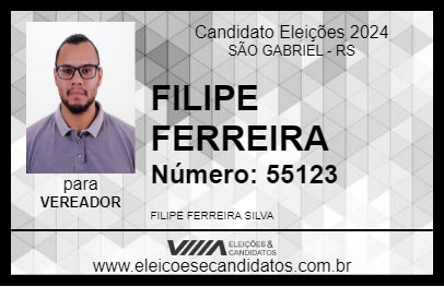 Candidato FILIPE FERREIRA 2024 - SÃO GABRIEL - Eleições