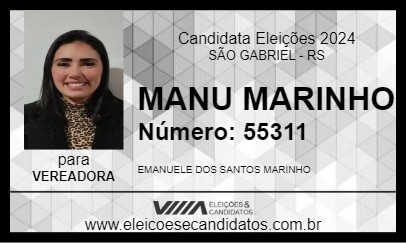 Candidato MANU MARINHO 2024 - SÃO GABRIEL - Eleições