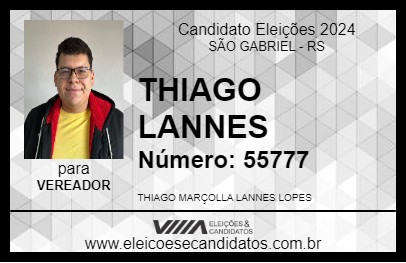 Candidato THIAGO LANNES 2024 - SÃO GABRIEL - Eleições