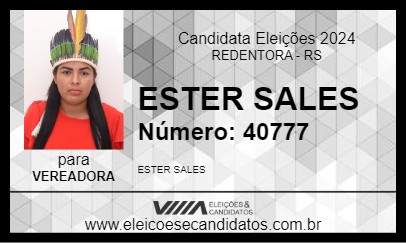 Candidato ESTER SALES 2024 - REDENTORA - Eleições