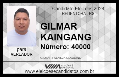 Candidato GILMAR KAINGANG 2024 - REDENTORA - Eleições