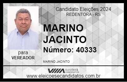 Candidato MARINO JACINTO 2024 - REDENTORA - Eleições