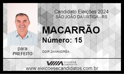 Candidato MACARRÃO 2024 - SÃO JOÃO DA URTIGA - Eleições