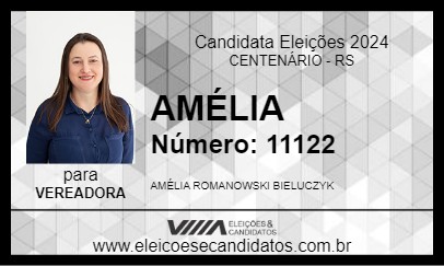 Candidato AMÉLIA 2024 - CENTENÁRIO - Eleições