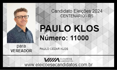 Candidato PAULO KLOS 2024 - CENTENÁRIO - Eleições